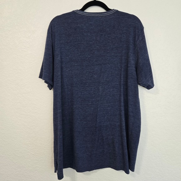 GOODLIFE Mens Blue Heathered Henley T-Shirt Short Sleeve Made in USA X Large - Picture 3 of 6